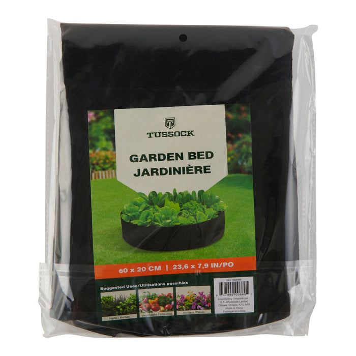Tussock Round Felt Garden Bed, Black, 24-in x 8-in.