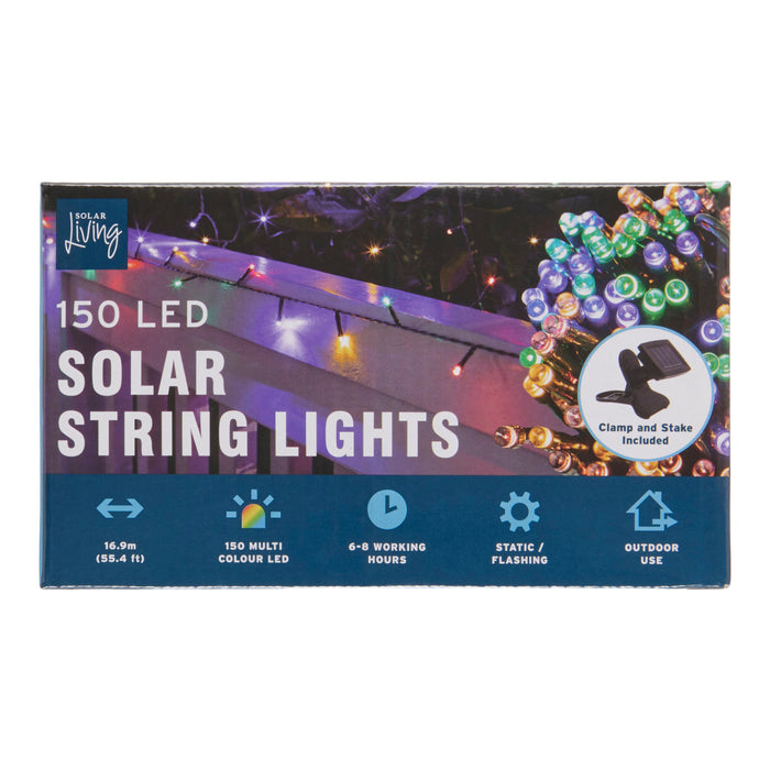 Solar Living 150 LED Solar String Lights, Multi-Colour, 55-ft.
