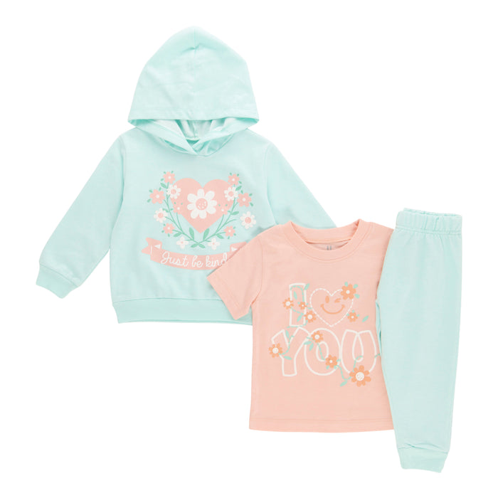 Infant Girls' Printed French Terry Set, 3-Piece, 12-24 Month
