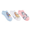 Chaussettes invisibles imprimées sous licence pour filles, emb. de 3
