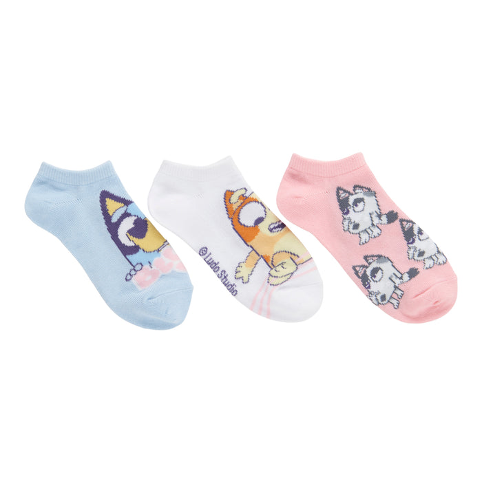 Chaussettes invisibles imprimées sous licence pour filles, emb. de 3