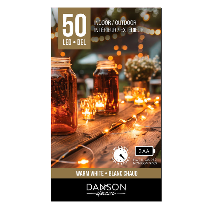 Danson Décor 50 LED Micro Dot Fairy Lights, Warm White