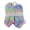 Elle Girls' Printed No Show Socks, 20-Pack