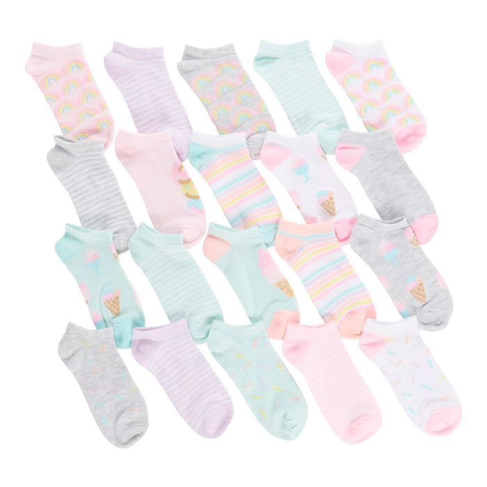 Chaussettes invisibles imprimées Pickle & Dot pour filles, emb. de 20