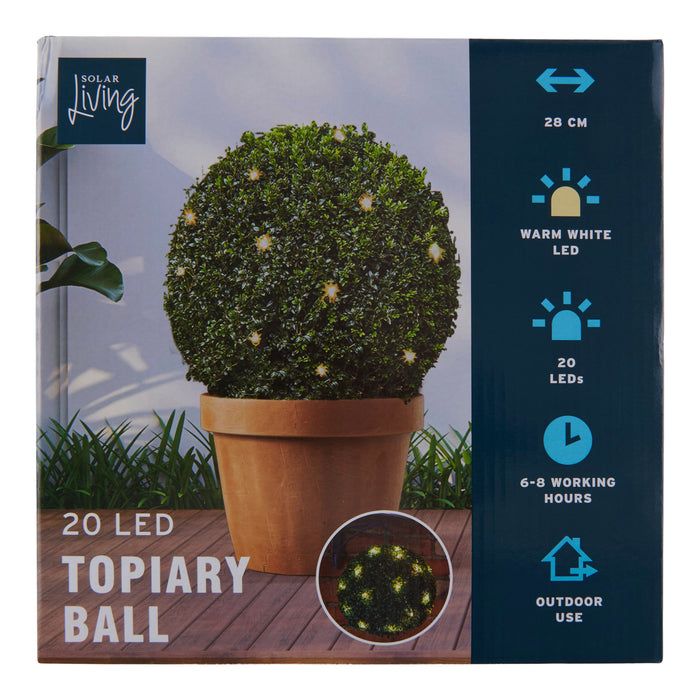Solar Living Solar Topiary Ball, 11-in x 11-in.