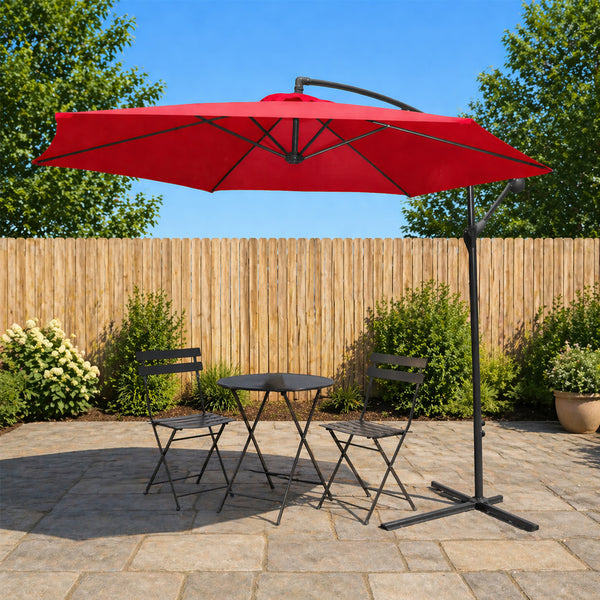 Cantilever Umbrella, Red, 10-ft x 8-ft. – Giant Tiger