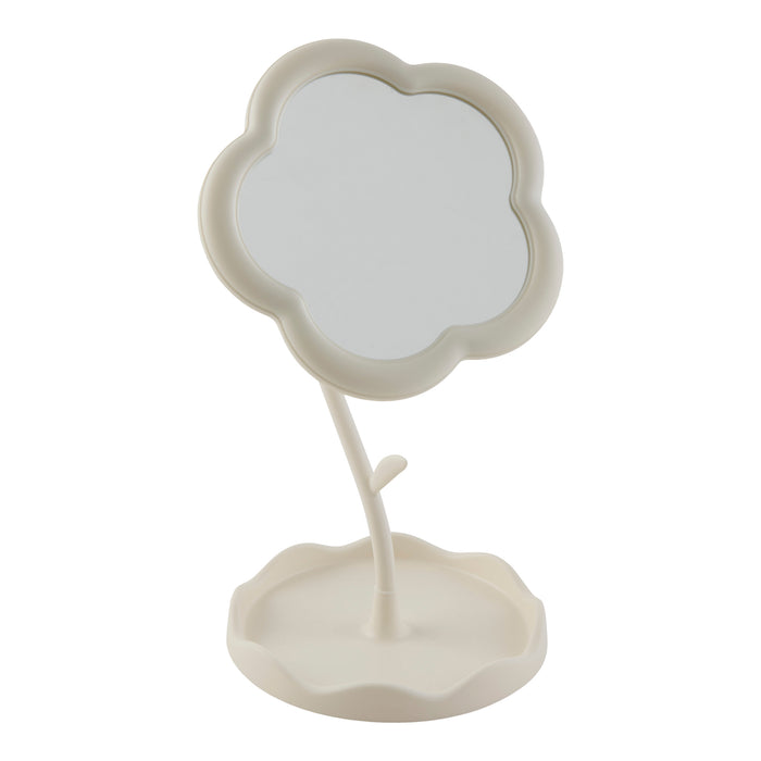 Flower Mirror With Tray, 6.3-in x 6.3-in x 11.5-in.