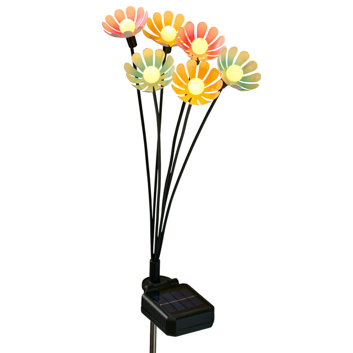Solar Metal Daisy Stake Light, 26-in, 6 Piece