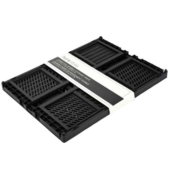 HomeStyles Collapsible Crate, Black, 19.5-in x 14.5-in x 7-in.