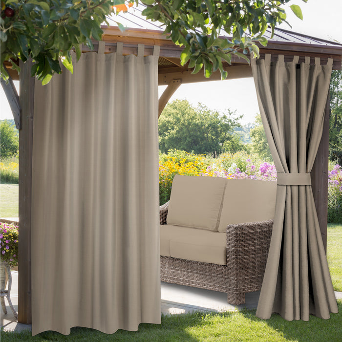 Solid Outdoor Curtain with Velcro Tabs, 52-in x 84-in.