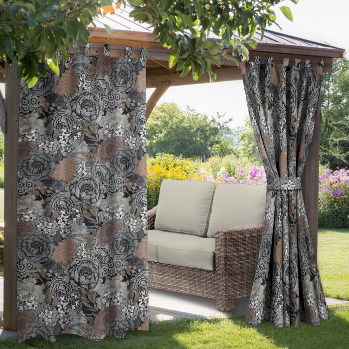 Printed Outdoor Curtain with Velcro Tabs, 52-in x 84-in.