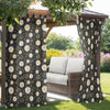 Printed Outdoor Faux Linen Curtain with Velcro Tabs, 54-in x 84-in.