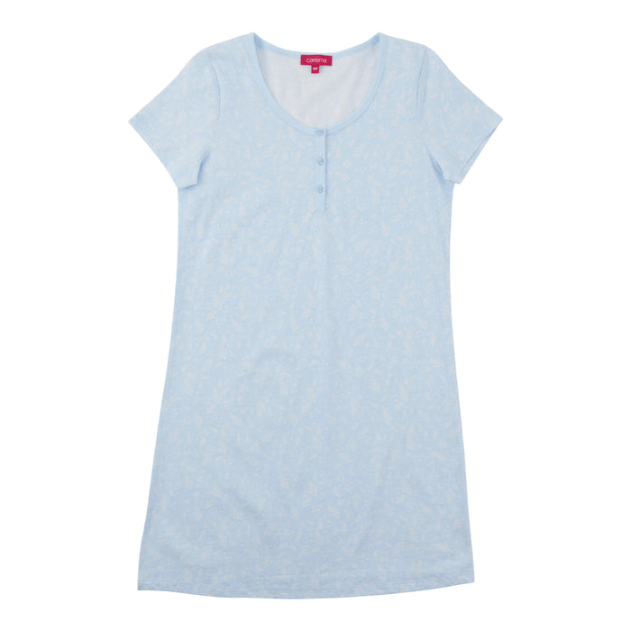 Chemise de nuit boutonnée à manches courtes Carisma pour femmes