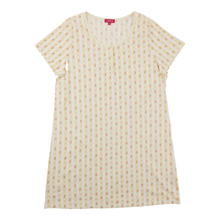 Chemise de nuit boutonnée à manches courtes Carisma taille plus pour femmes