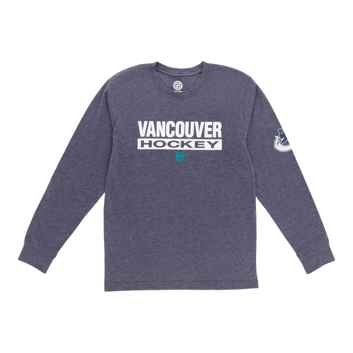 Tee-shirt à manches longues Vancouvert Canucks sous licence LNH pour hommes
