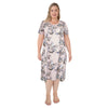 Carisma Women's Plus Knee-Length Henley Nightgown