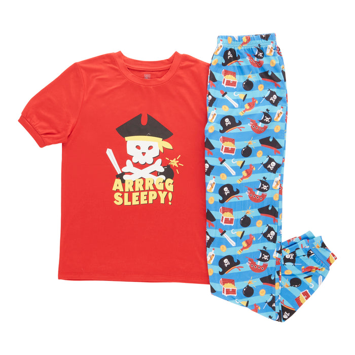 Pyjama imprimé à manches courtes pour garçons, 2 pièces