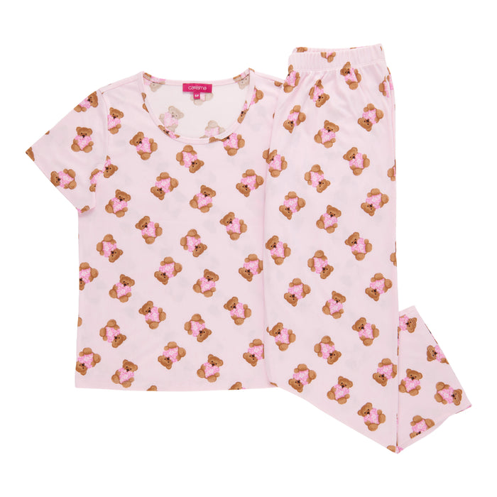 Pyjama avec capri côtelé Maman et moi Carisma pour femmes, 2 pièces