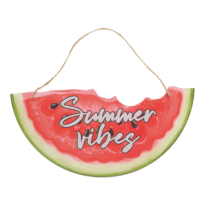 Watermelon Vibes Décor Sign, English, 11-in x 11-in.