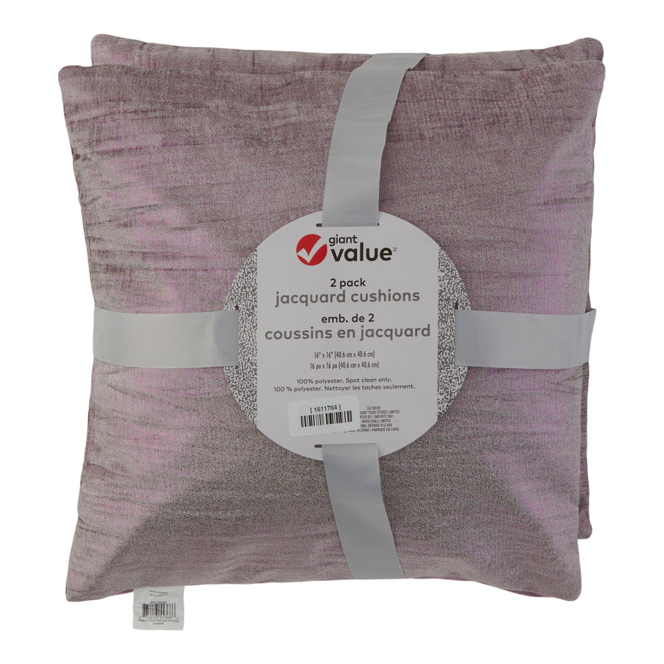Giant Value Jacquard Cushions, 16-in x 16-in, 2 Pack – Giant Tiger