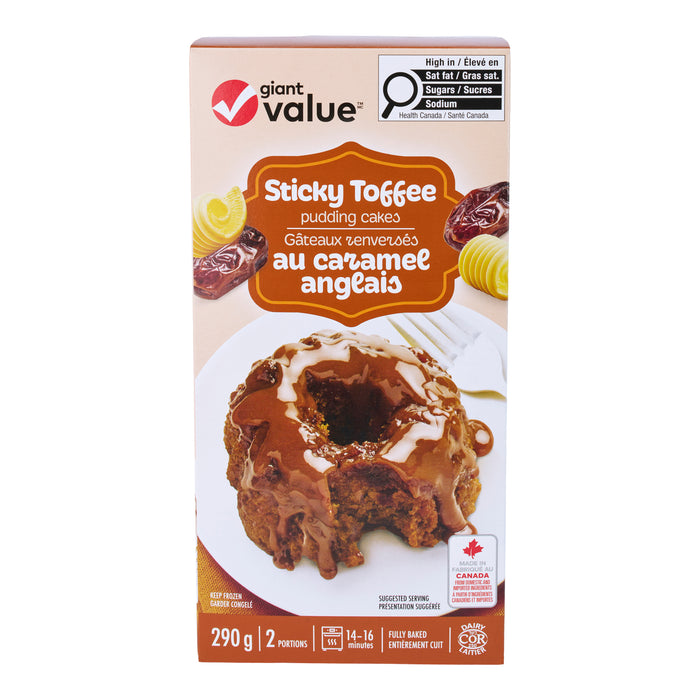 Giant Value Sticky Toffee Pudding Cakes, 2-Pack, 290 g