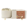 Fluted Cosmetic Organizer, White, 13.5-in x 6.3-in x 6-in.