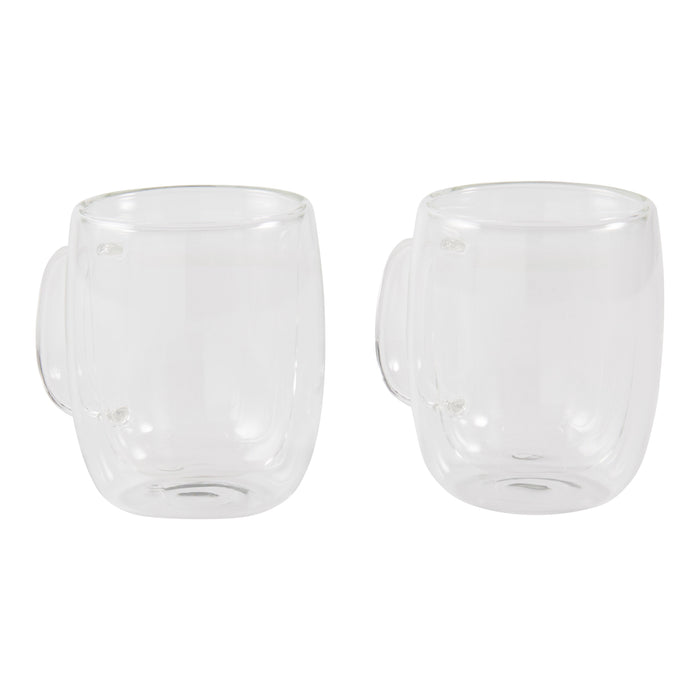 Doubled-Walled Glass Mugs, 2 Pack