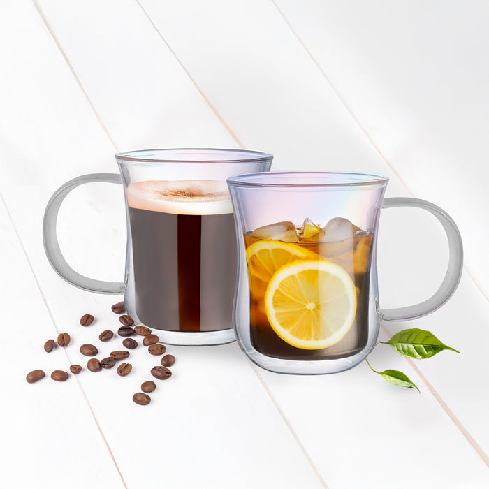 Curved Double-Walled Mugs, 2 Pack