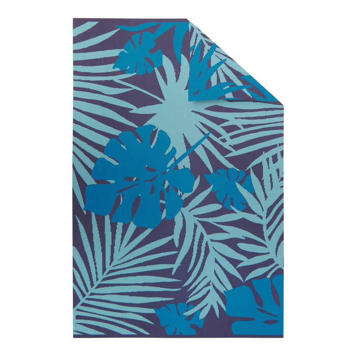 Outdoor Rug, Tropical Leaves, 6-ft x 9-ft.