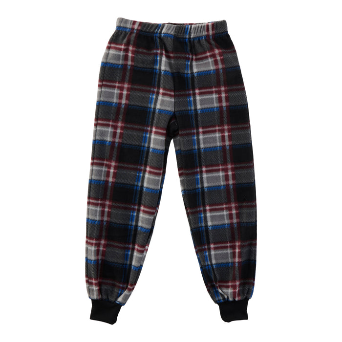 Pyjama avec pantalon de jogging à carreaux en tissu micropolaire pour garçons