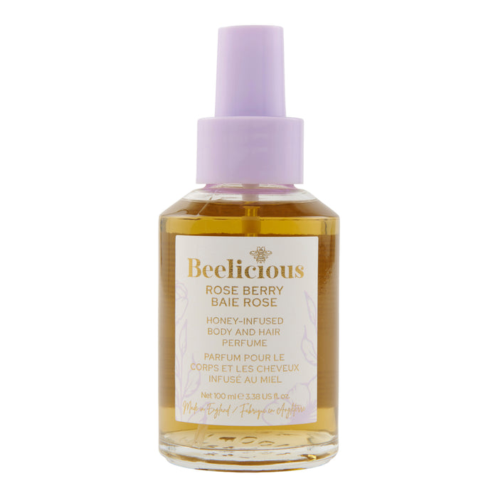 Parfum pour le corps et les cheveux infusé de miel Beelicious, rose et baies, 100 ml