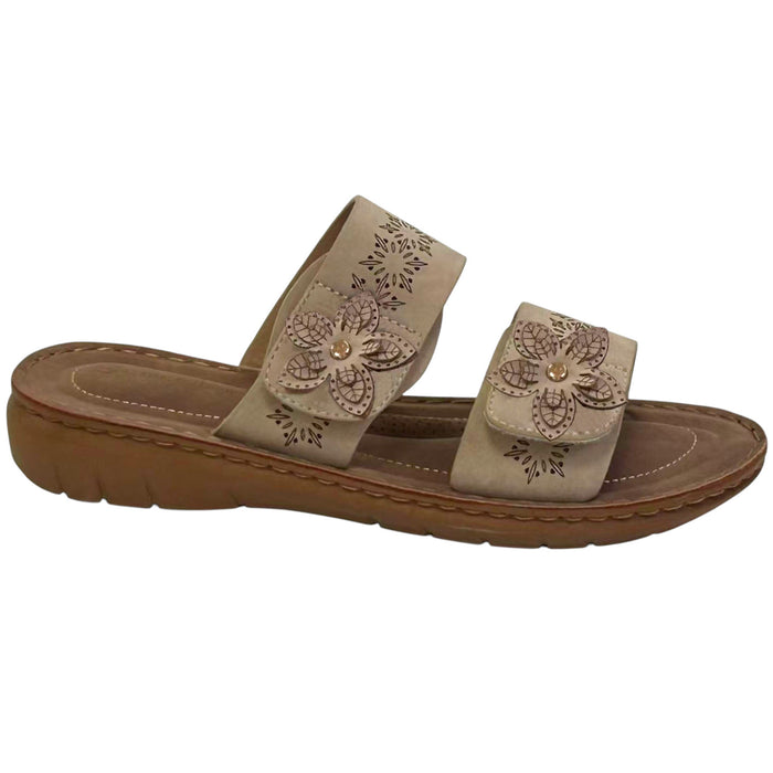 Classic Editions Women's Velcro Floral Sandals