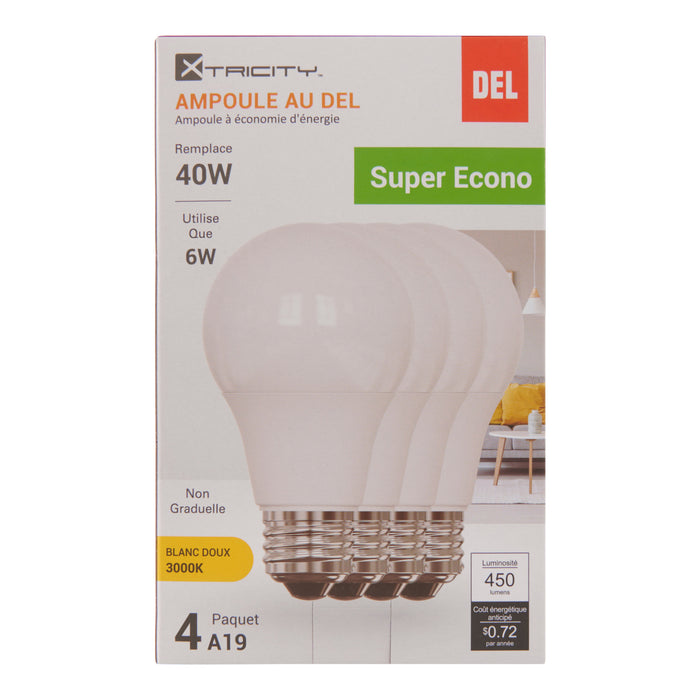 Xtricity 40 W Soft White LED Light Bulbs, 4-Pack