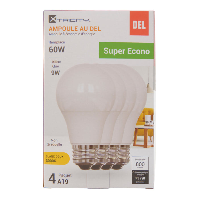 Xtricity 60 W Soft White LED Light Bulbs, 4-Pack
