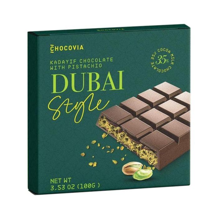 Chocolat au lait style Dubaï avec pistaches et kadaïf Chocovia, 100 g