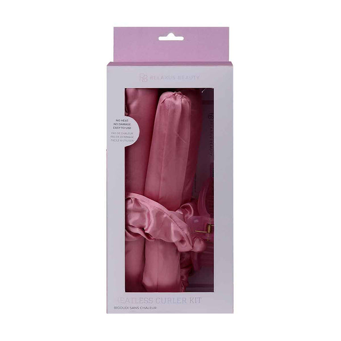 Bigoudi sans chaleur en satin Relaxus Beauty, rose