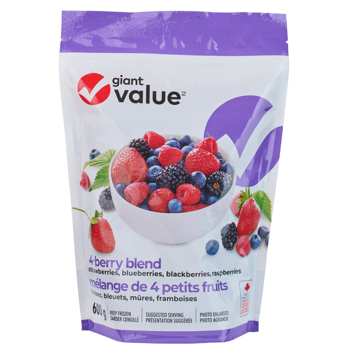 Mélange de 4 petits fruits surgelé, 600 g