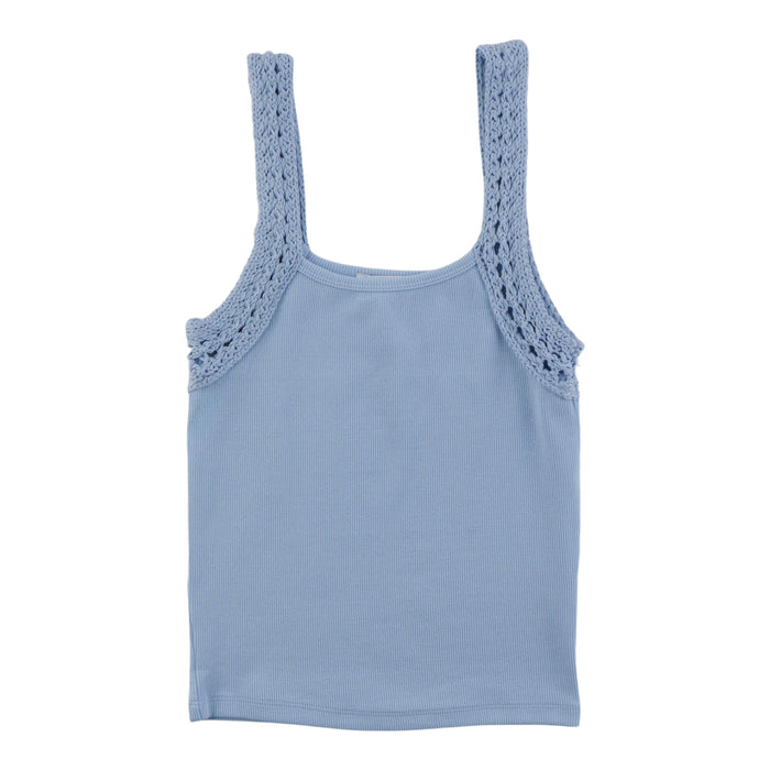 mySTYLE Women's Crocheted Trim Tank Top