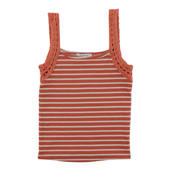 mySTYLE Women's Crocheted Trim Tank Top