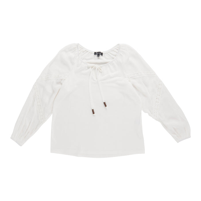 lily morgan Women's Top with Crochet Sleeve Detailing