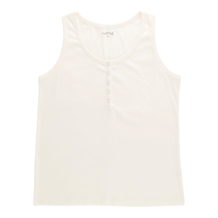 Débardeur côtelé à boutons mySTYLE taille plus pour femmes