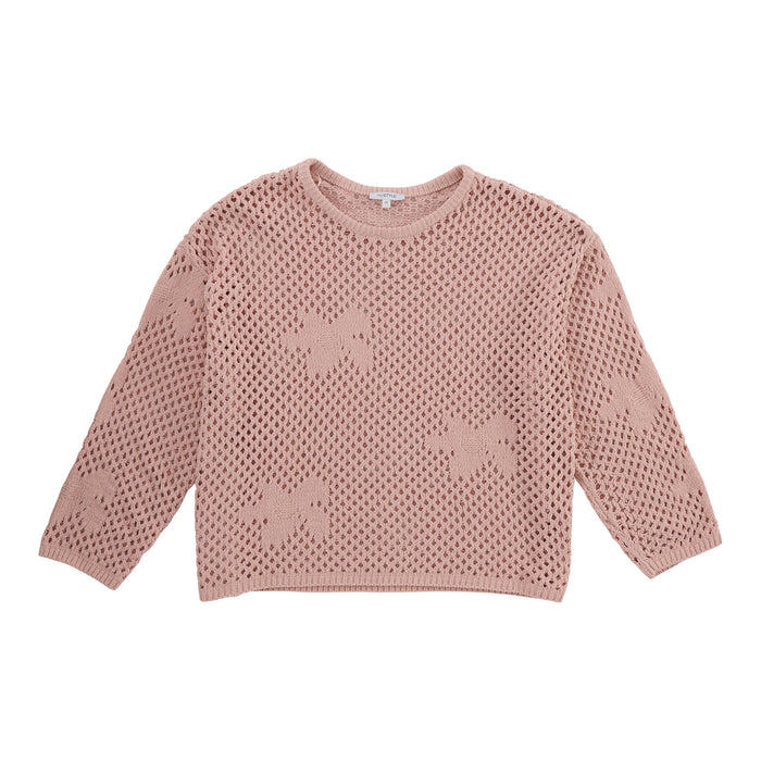 mySTYLE Women's Plus Flower Knit Sweater