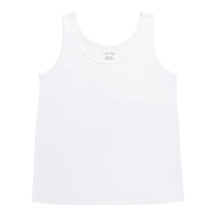 mySTYLE Women's Plus Scooped Ribbed Tank Top