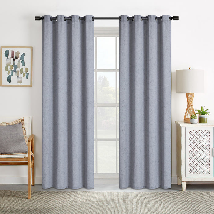 Rideaux d’aspect lin avec œillets, assortiment, 52 po x 84 po