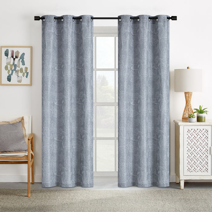 Rideaux texturés en jacquard avec œillets, 37 po x 84 po