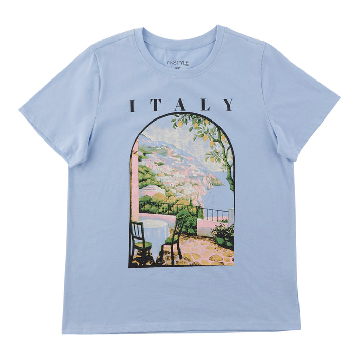 T-shirt à imprimé Bord de mer mySTYLE pour femmes