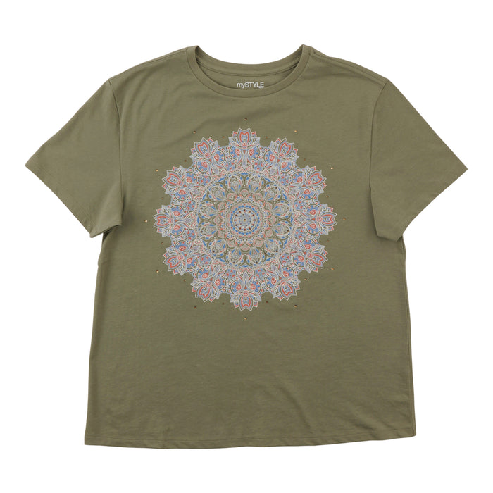 mySTYLE Women's Crew Neck Boyfriend Tee