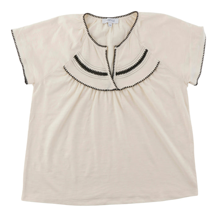 mySTYLE Women's Short Sleeve Crochet Top