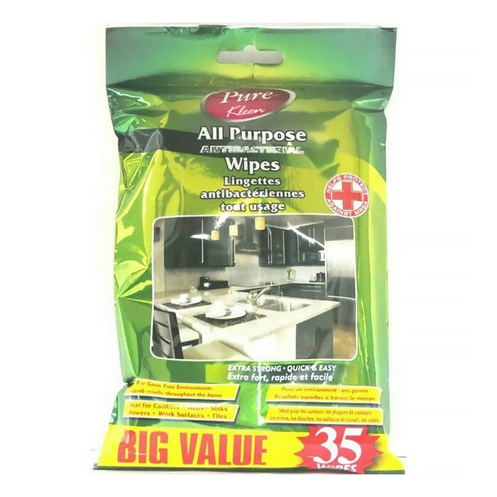 Lingettes antibactériennes tout usage Pure Kleen, emb. de 35
