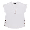 lily morgan Women's Solid Top with Coconut Buttons